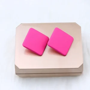 Kõrvarõngad “Kandiline” roosa