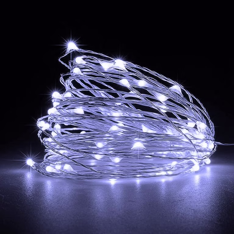 LED-valguskett käsitööprojektideks, külm valge, 2m, 5 tükki